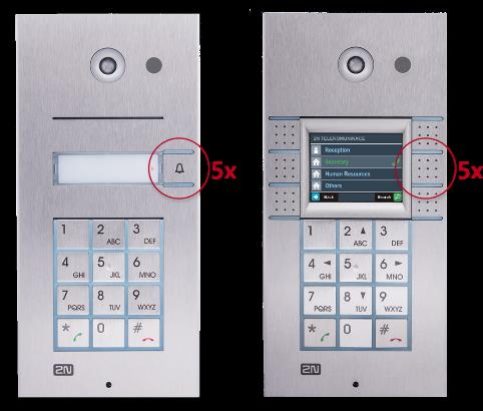 2N IP intercoms Setup Guide 30 2n ip vario pressing 5x the dial button 483w411h