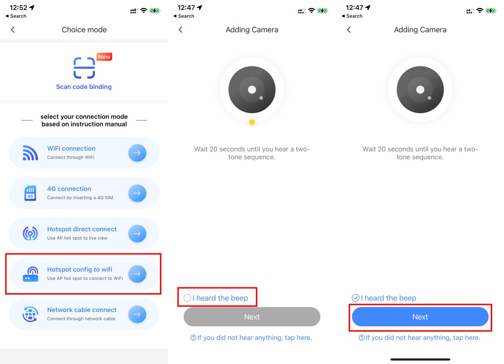 YI IoT Camera User Manual 11 Add camera- Hotspot config to wifi