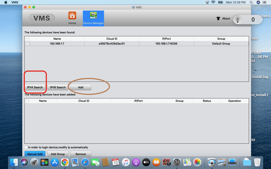 XMEYE For Mac Full User Guide 11 Open device manager to get the IP 7