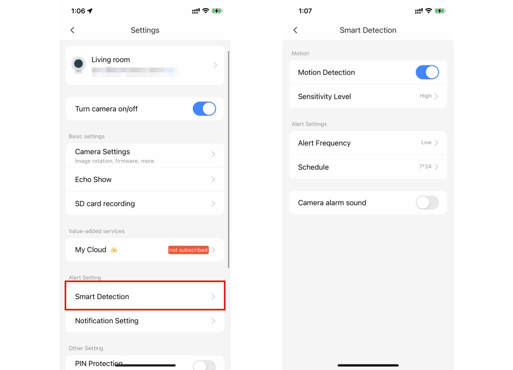 YI IoT Camera User Manual 24 Motion Detection Settings - yi iot