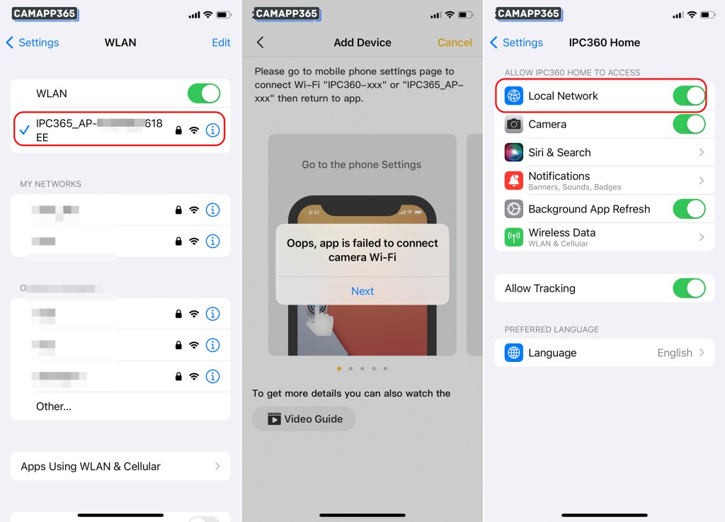 IPC360 Home Camera Ultimate Guide 34 Why do I connect to IPC360 Home camera's hotspot wifi, but the app doesn't show the connection screen?