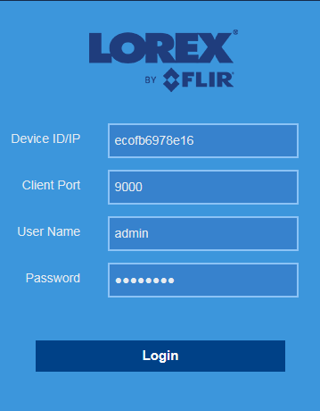 FLIR Client 12 Software setup guide 49 Log In