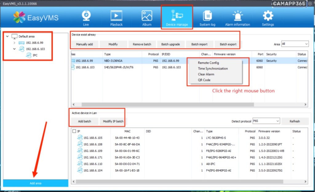 P6SLite EasyVMS Installation Guide 12 Device Management