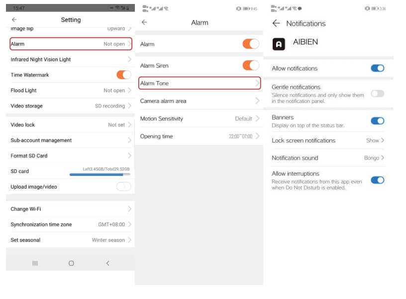 Aibien Cameras Full User Guide 65 Disable:Enable Push Notification