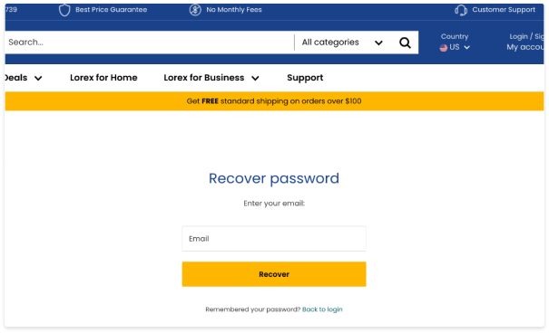Lorex Cloud App Full Guide 2024 19 enter email address screen from lorex login screen 605w368h