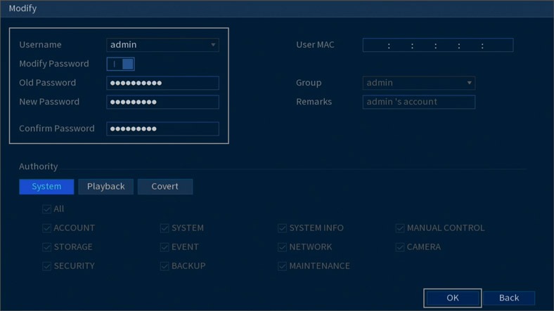 Lorex Devices Password Reset Detailed Guide 16 modify admin account password 2