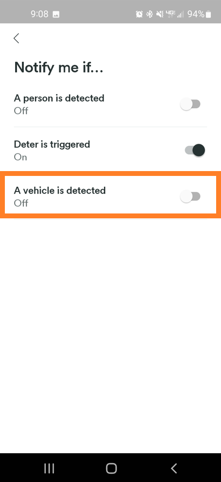 vehicle detect notification step 5