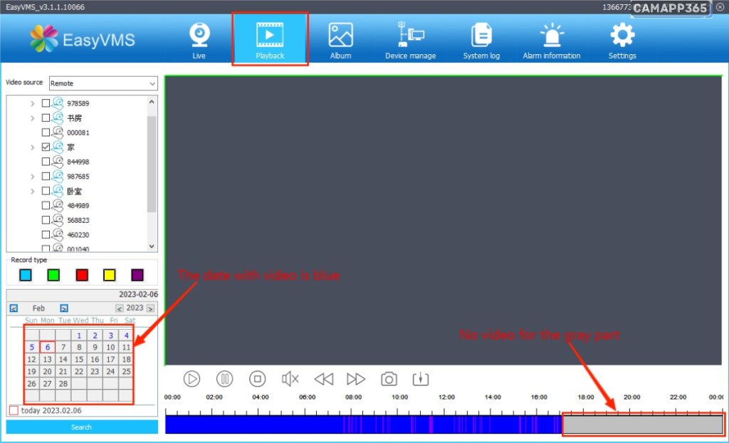 P6SLite EasyVMS Installation Guide 22 Video retrieval