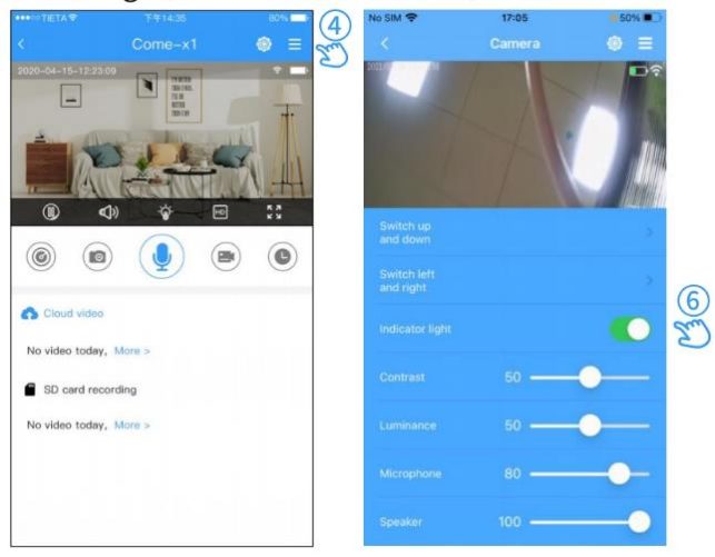 StarEye Camera and App Setup Guide 20 Indicator light switch 643w501h