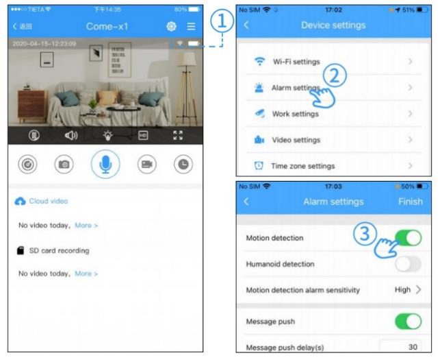 StarEye Camera and App Setup Guide 21 Motion Detection Settings 643w528h